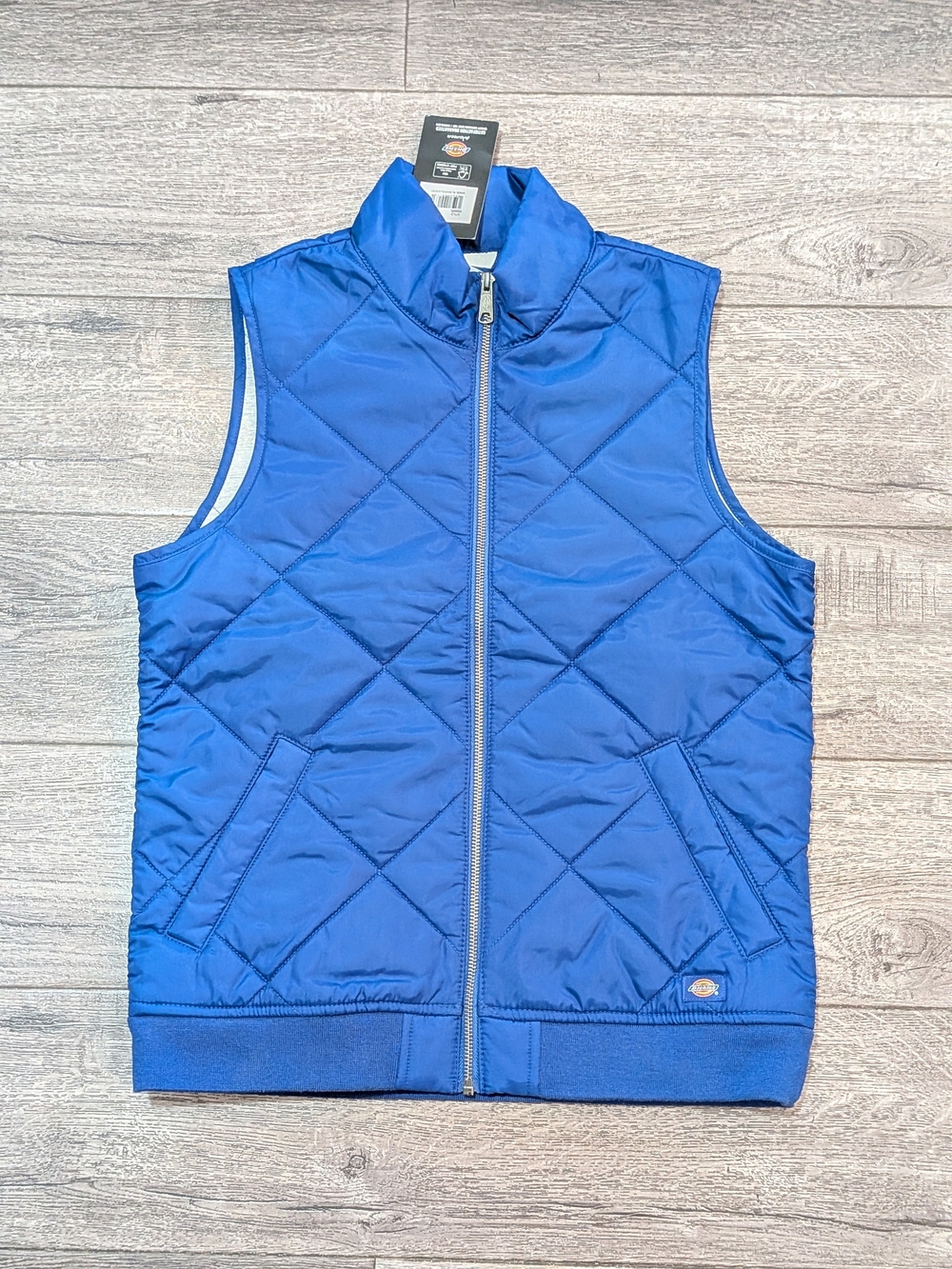 Dickies Women Quilted Vest S Small Royal Blue DWR Water Repellent Full Zip Gilet